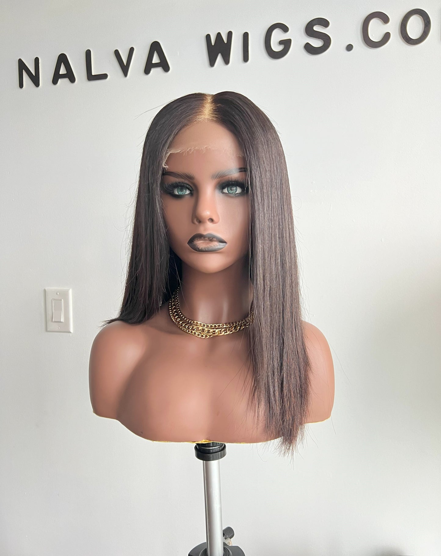 Olivia - Natural Dark Brown Hair Lace Front Wig | Mississauga, ON Luxury Lace Front wig made with single donor human hair. Light weight and beginner friendly. Details are 12” inches, Natural Dark Brown Hair Lace Closure, 150% Density.