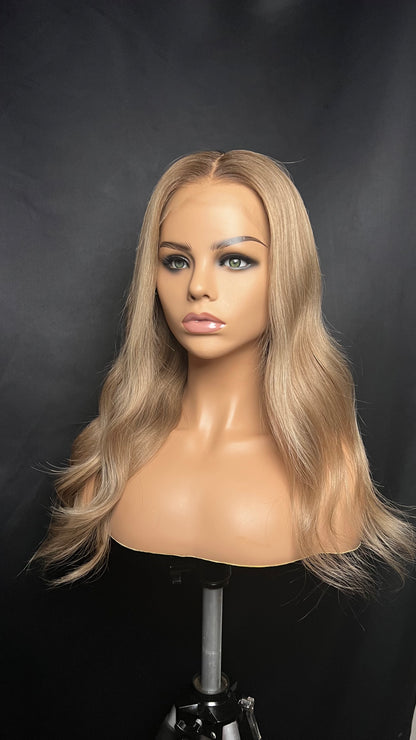 Light Brown Human Hair HD Lace Frontal Wig with Blonde Baby Highlights | HD Lace Frontal | Medical Wig, Alopecia Wigs, Breathable Wigs, Custom Bespoke wig, Short and Beginner Friendly | Winnipeg, Manitoba, Canada. | Winnipeg Wig shop. Synthetic Wig