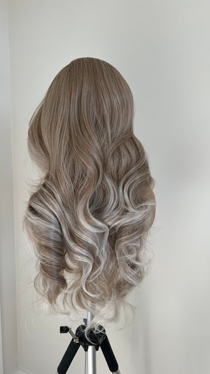 Light Brown Human Hair HD Lace Frontal Wig with Blonde Baby Highlights | HD Lace Frontal | Medical Wig, Alopecia Wigs, Breathable Wigs, Custom Bespoke wig, Short and Beginner Friendly | Winnipeg, Manitoba, Canada. | Winnipeg Wig shop. Synthetic Wig