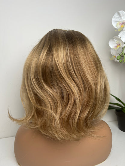 Golden Blonde Highlight with Brown Lowlights 9 inches x 12 inches Human Hair Lace Base Women's Topper, Winnipeg, Manitoba, Canada