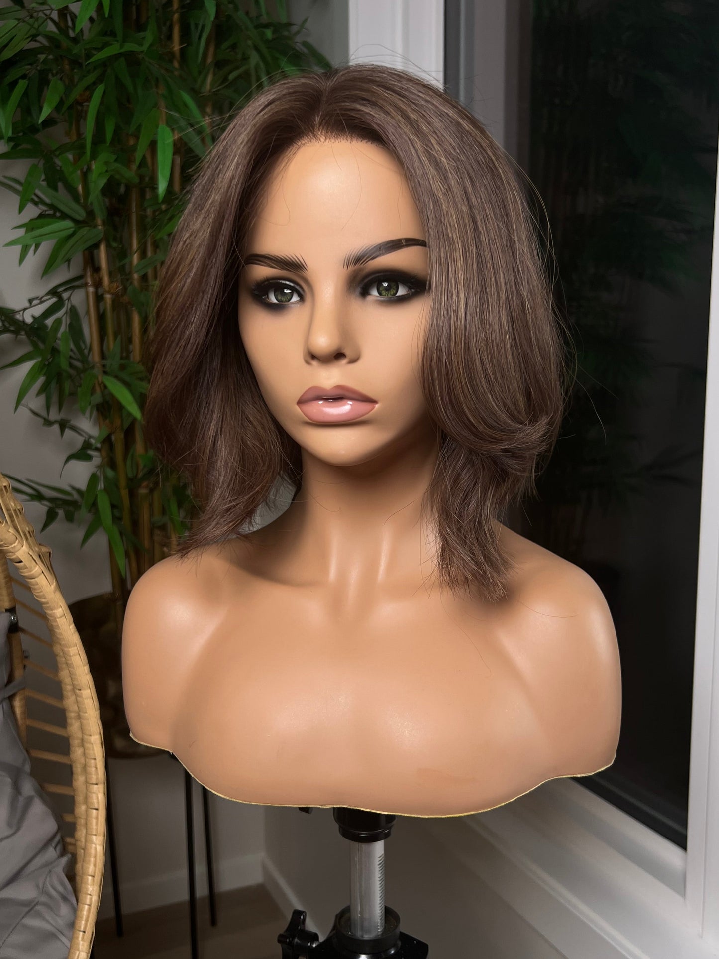 Light Brown Human Hair HD Lace Frontal Wig with Blonde Baby Highlights | HD Lace Frontal | Medical Wig, Alopecia Wigs, Breathable Wigs, Custom Bespoke wig, Short and Beginner Friendly | Winnipeg, Manitoba, Canada. | Winnipeg Wig shop.