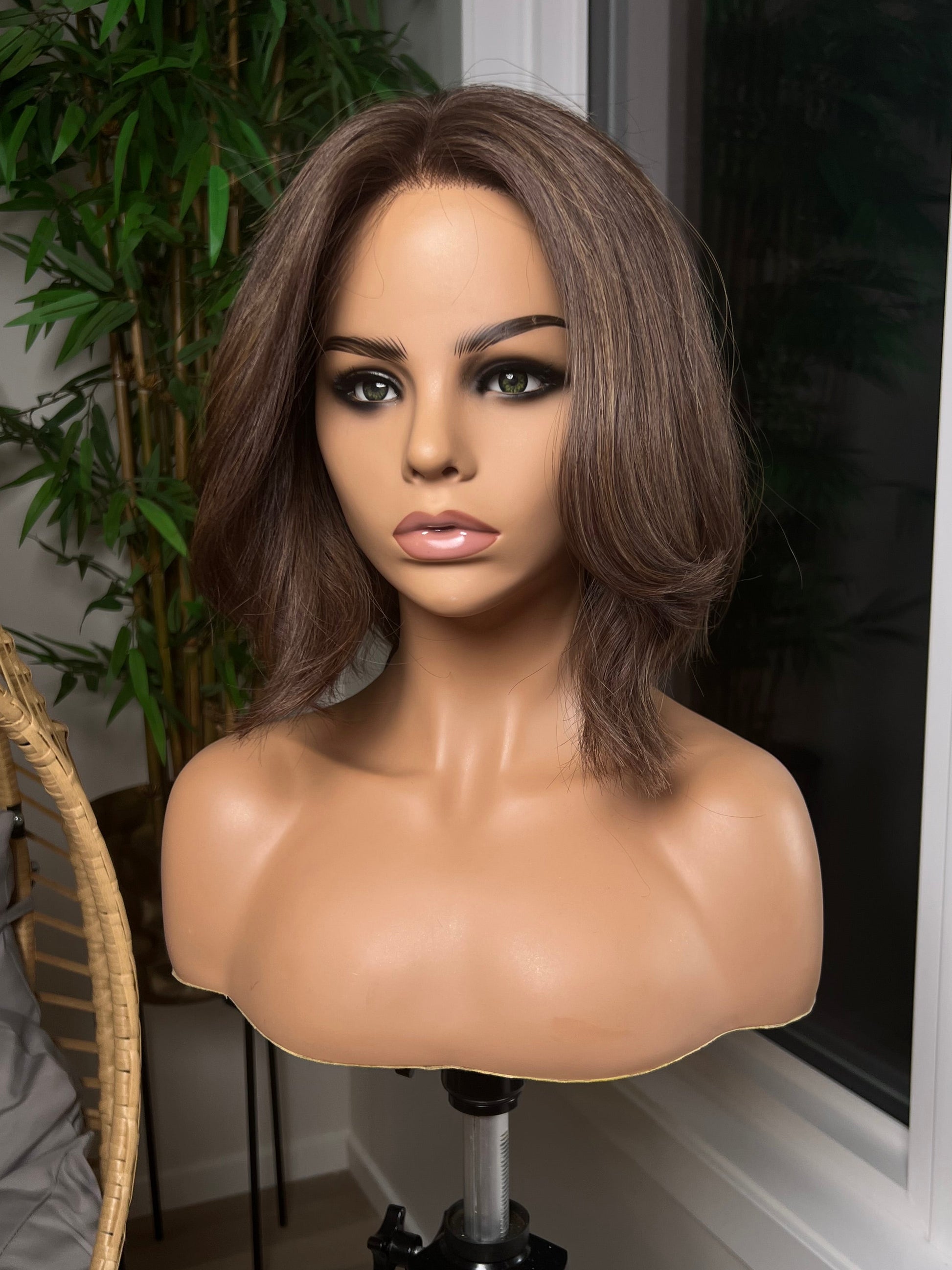 Light Brown Human Hair HD Lace Frontal Wig with Blonde Baby Highlights | HD Lace Frontal | Medical Wig, Alopecia Wigs, Breathable Wigs, Custom Bespoke wig, Short and Beginner Friendly | Winnipeg, Manitoba, Canada. | Winnipeg Wig shop.