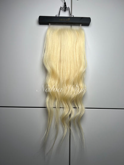 Real High Definition HD Swiss Lace 6 inch by 6 inch Blonde 613 Human Hair closure 