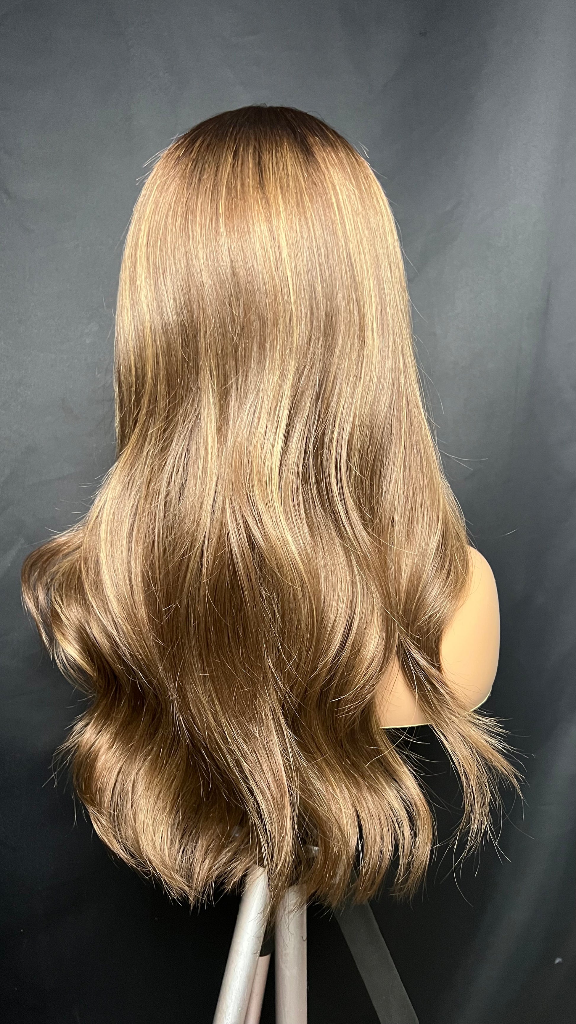 Light Brown Human Hair HD Lace Frontal Wig with Blonde Baby Highlights | HD Lace Frontal | Medical Wig, Alopecia Wigs, Breathable Wigs, Custom Bespoke wig, Short and Beginner Friendly | Winnipeg, Manitoba, Canada. | Winnipeg Wig shop. Synthetic Wig