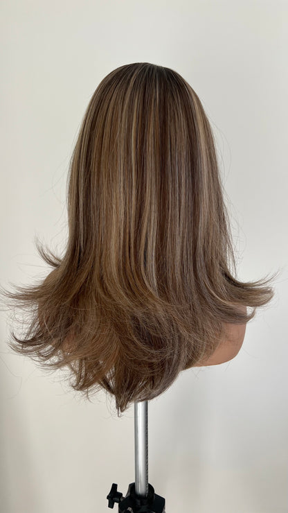Light Brown Human Hair HD Lace Frontal Wig with Blonde Baby Highlights | HD Lace Frontal | Medical Wig, Alopecia Wigs, Breathable Wigs, Custom Bespoke wig, Short and Beginner Friendly | Winnipeg, Manitoba, Canada. | Winnipeg Wig shop.