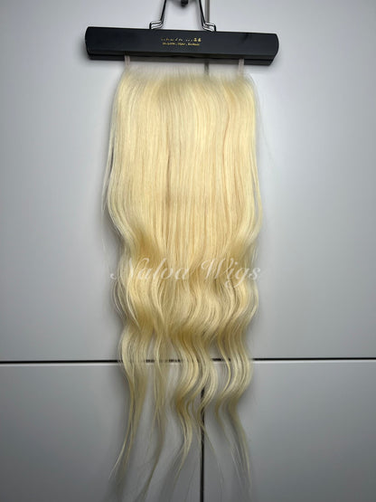 Real High Definition HD Swiss Lace 6 inch by 6 inch Blonde 613 Human Hair closure 