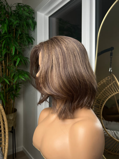 Light Brown Human Hair HD Lace Frontal Wig with Blonde Baby Highlights | HD Lace Frontal | Medical Wig, Alopecia Wigs, Breathable Wigs, Custom Bespoke wig, Short and Beginner Friendly | Winnipeg, Manitoba, Canada. | Winnipeg Wig shop.