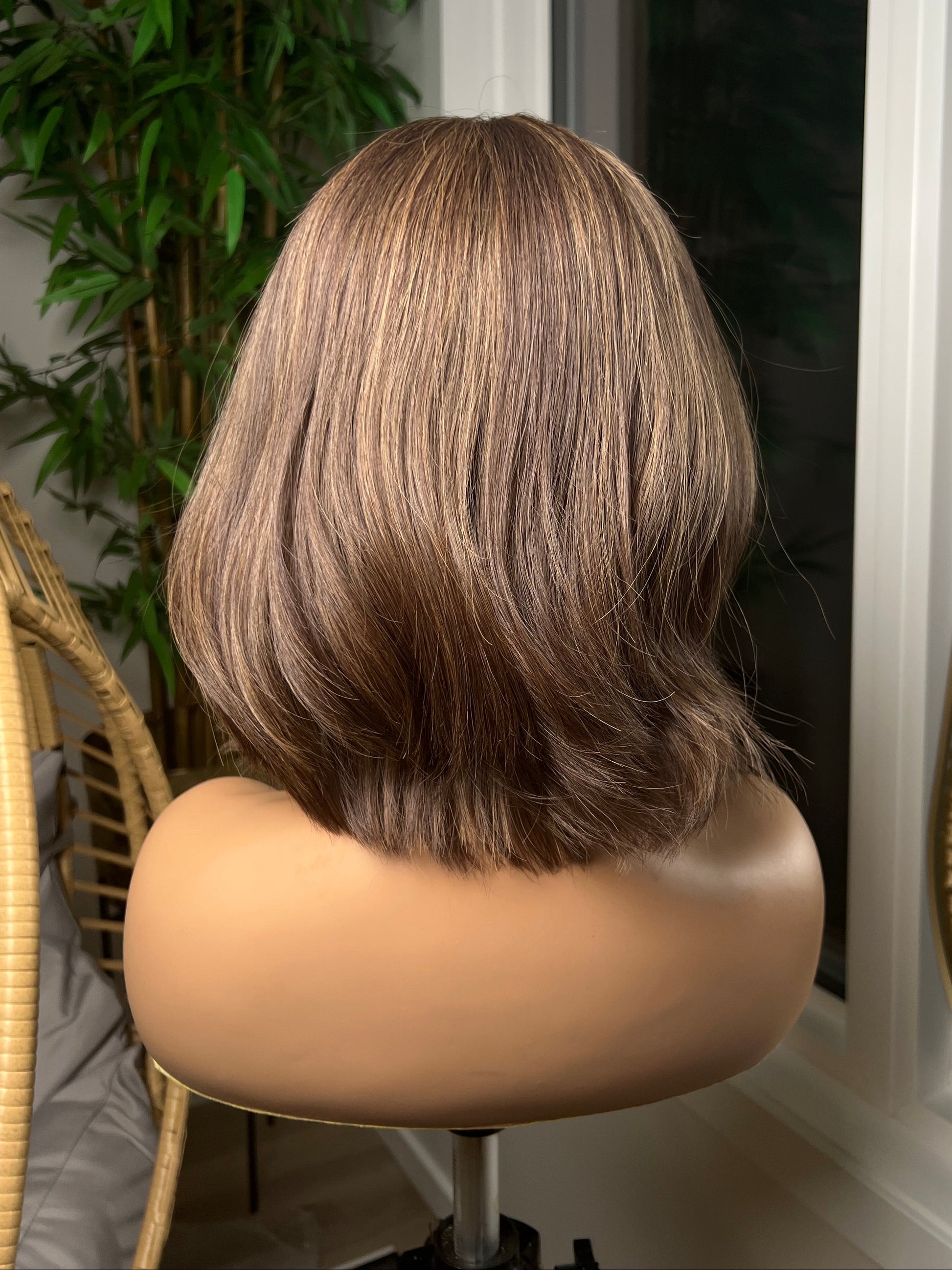 Light Brown Human Hair HD Lace Frontal Wig with Blonde Baby Highlights | HD Lace Frontal | Medical Wig, Alopecia Wigs, Breathable Wigs, Custom Bespoke wig, Short and Beginner Friendly | Winnipeg, Manitoba, Canada. | Winnipeg Wig shop.