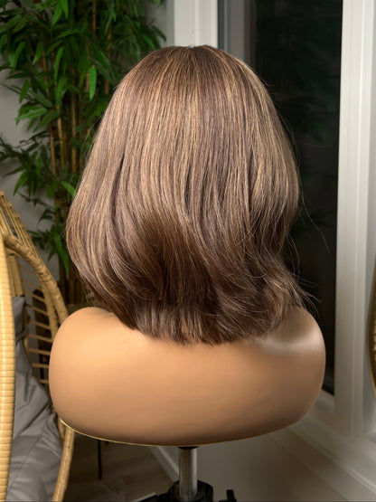 Light Brown Human Hair HD Lace Frontal Wig with Blonde Baby Highlights | HD Lace Frontal | Medical Wig, Alopecia Wigs, Breathable Wigs, Custom Bespoke wig, Short and Beginner Friendly | Winnipeg, Manitoba, Canada. | Winnipeg Wig shop.