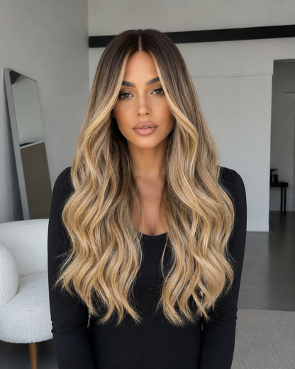 Light Brown Human Hair HD Lace Frontal Wig with Blonde Baby Highlights | HD Lace Frontal | Medical Wig, Alopecia Wigs, Breathable Wigs | Natural Black | Custom Bespoke wig, Short and Beginner Friendly | Winnipeg, Manitoba, Canada. | Winnipeg Wig shop. Synthetic Wig | Grey Gray Hair wig