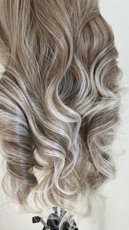 Light Brown Human Hair HD Lace Frontal Wig with Blonde Baby Highlights | HD Lace Frontal | Medical Wig, Alopecia Wigs, Breathable Wigs, Custom Bespoke wig, Short and Beginner Friendly | Winnipeg, Manitoba, Canada. | Winnipeg Wig shop. Synthetic Wig