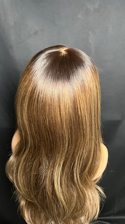 Light Brown Human Hair HD Lace Frontal Wig with Blonde Baby Highlights | HD Lace Frontal | Medical Wig, Alopecia Wigs, Breathable Wigs, Custom Bespoke wig, Short and Beginner Friendly | Winnipeg, Manitoba, Canada. | Winnipeg Wig shop. Synthetic Wig