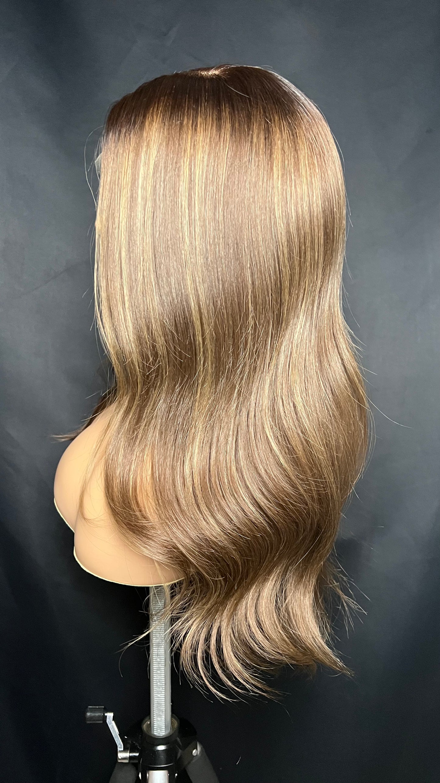 Light Brown Human Hair HD Lace Frontal Wig with Blonde Baby Highlights | HD Lace Frontal | Medical Wig, Alopecia Wigs, Breathable Wigs, Custom Bespoke wig, Short and Beginner Friendly | Winnipeg, Manitoba, Canada. | Winnipeg Wig shop. Synthetic Wig