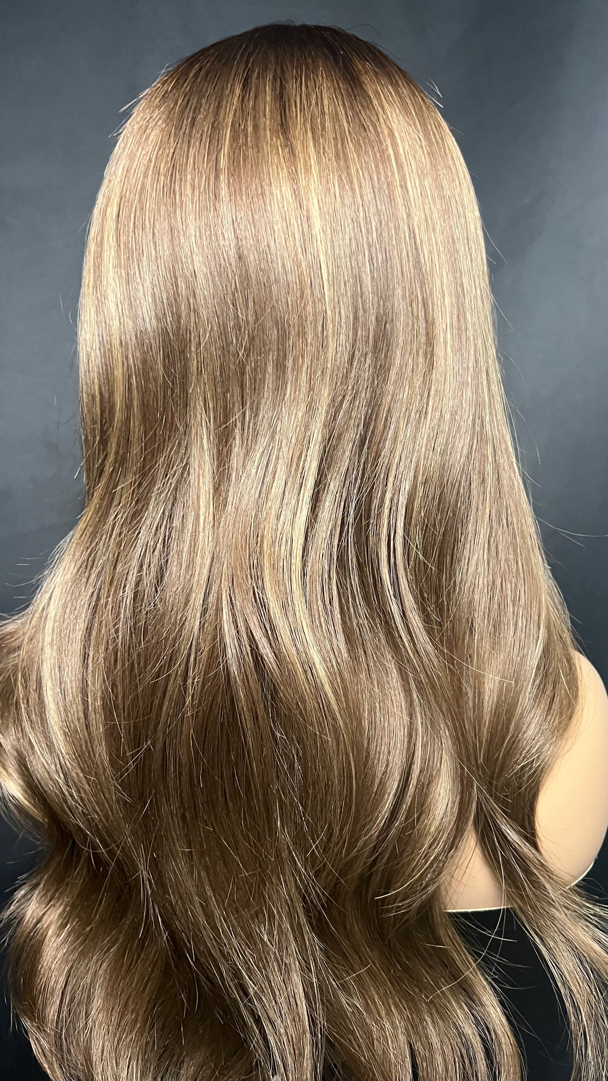 Light Brown Human Hair HD Lace Frontal Wig with Blonde Baby Highlights | HD Lace Frontal | Medical Wig, Alopecia Wigs, Breathable Wigs, Custom Bespoke wig, Short and Beginner Friendly | Winnipeg, Manitoba, Canada. | Winnipeg Wig shop. Synthetic Wig