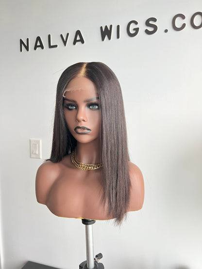 Olivia - Natural Dark Brown Hair Lace Front Wig | Mississauga, ON Luxury Lace Front wig made with single donor human hair. Light weight and beginner friendly. Details are 12” inches, Natural Dark Brown Hair Lace Closure, 150% Density.