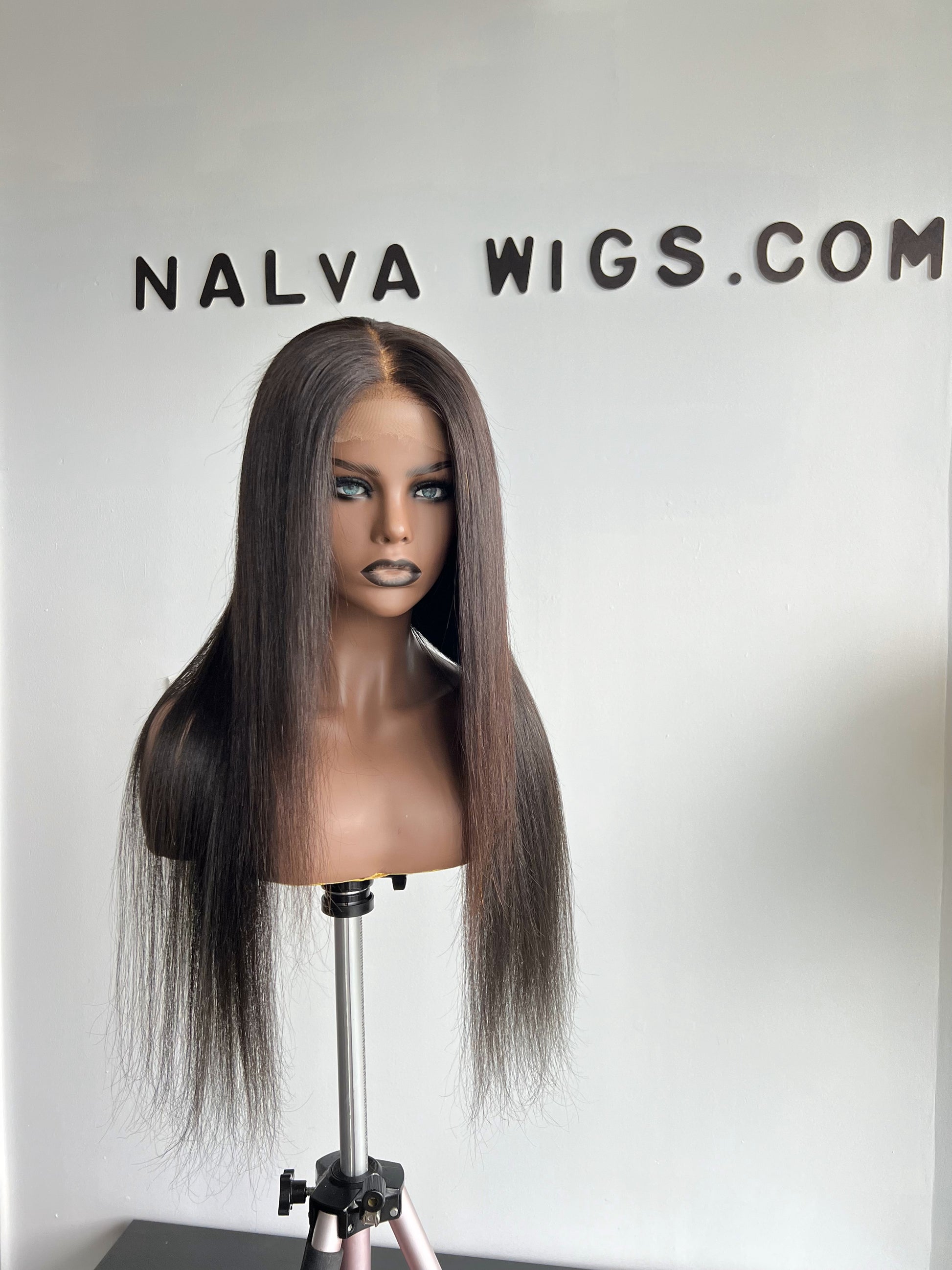 Luxury Lace Front wig made with single donor human hair. Light weight and beginner friendly. Details are 22” inches, Natural Dark Brown Hair Lace Closure, 180% Density. Mississauga, Ontario