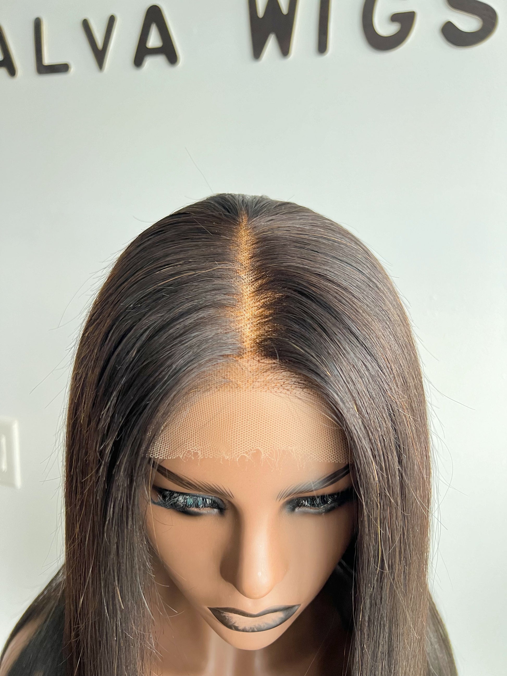 Luxury Lace Front wig made with single donor human hair. Light weight and beginner friendly. Details are 22” inches, Natural Dark Brown Hair Lace Closure, 180% Density. Mississauga, Ontario