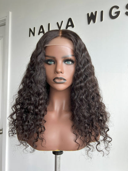 Luxury Curly Lace Front wig crafted with virgin human hair. Light weight and beginner friendly. Details are 18” inches, Natural Dark Brown Hair Lace Closure, 180% Density. Mississauga, Ontario