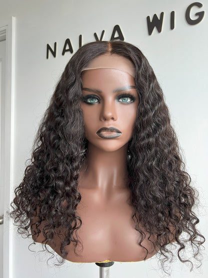 Luxury Curly Lace Front wig crafted with virgin human hair. Light weight and beginner friendly. Details are 18” inches, Natural Dark Brown Hair Lace Closure, 180% Density. Mississauga, Ontario