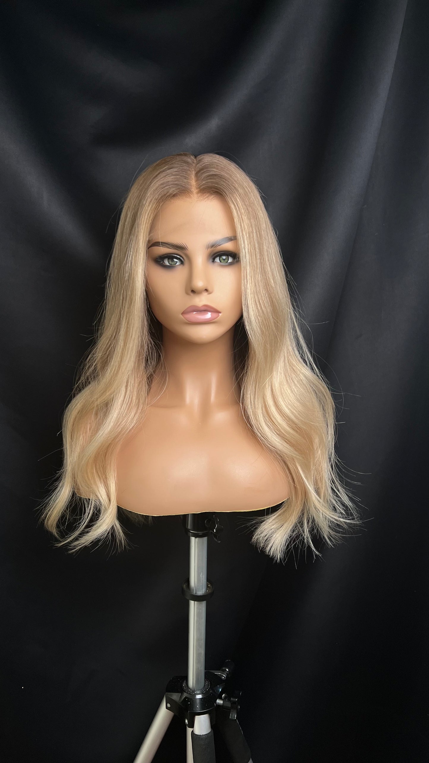 Light Brown Human Hair HD Lace Frontal Wig with Blonde Baby Highlights | HD Lace Frontal | Medical Wig, Alopecia Wigs, Breathable Wigs, Custom Bespoke wig, Short and Beginner Friendly | Winnipeg, Manitoba, Canada. | Winnipeg Wig shop. Synthetic Wig