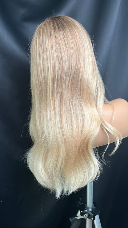 Light Brown Human Hair HD Lace Frontal Wig with Blonde Baby Highlights | HD Lace Frontal | Medical Wig, Alopecia Wigs, Breathable Wigs, Custom Bespoke wig, Short and Beginner Friendly | Winnipeg, Manitoba, Canada. | Winnipeg Wig shop. Synthetic Wig