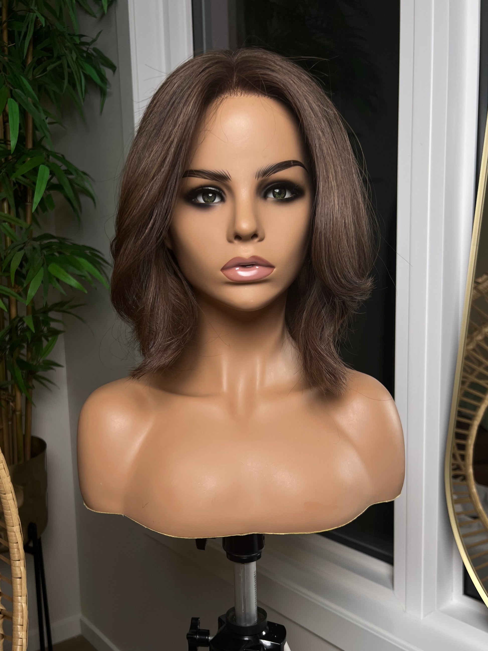 Light Brown Human Hair HD Lace Frontal Wig with Blonde Baby Highlights | HD Lace Frontal | Medical Wig, Alopecia Wigs, Breathable Wigs, Custom Bespoke wig, Short and Beginner Friendly | Winnipeg, Manitoba, Canada. | Winnipeg Wig shop.