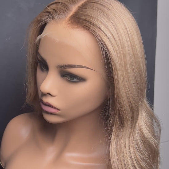 Light Brown Human Hair HD Lace Frontal Wig with Blonde Baby Highlights | HD Lace Frontal | Medical Wig, Alopecia Wigs, Breathable Wigs, Custom Bespoke wig, Short and Beginner Friendly | Winnipeg, Manitoba, Canada. | Winnipeg Wig shop. Synthetic Wig