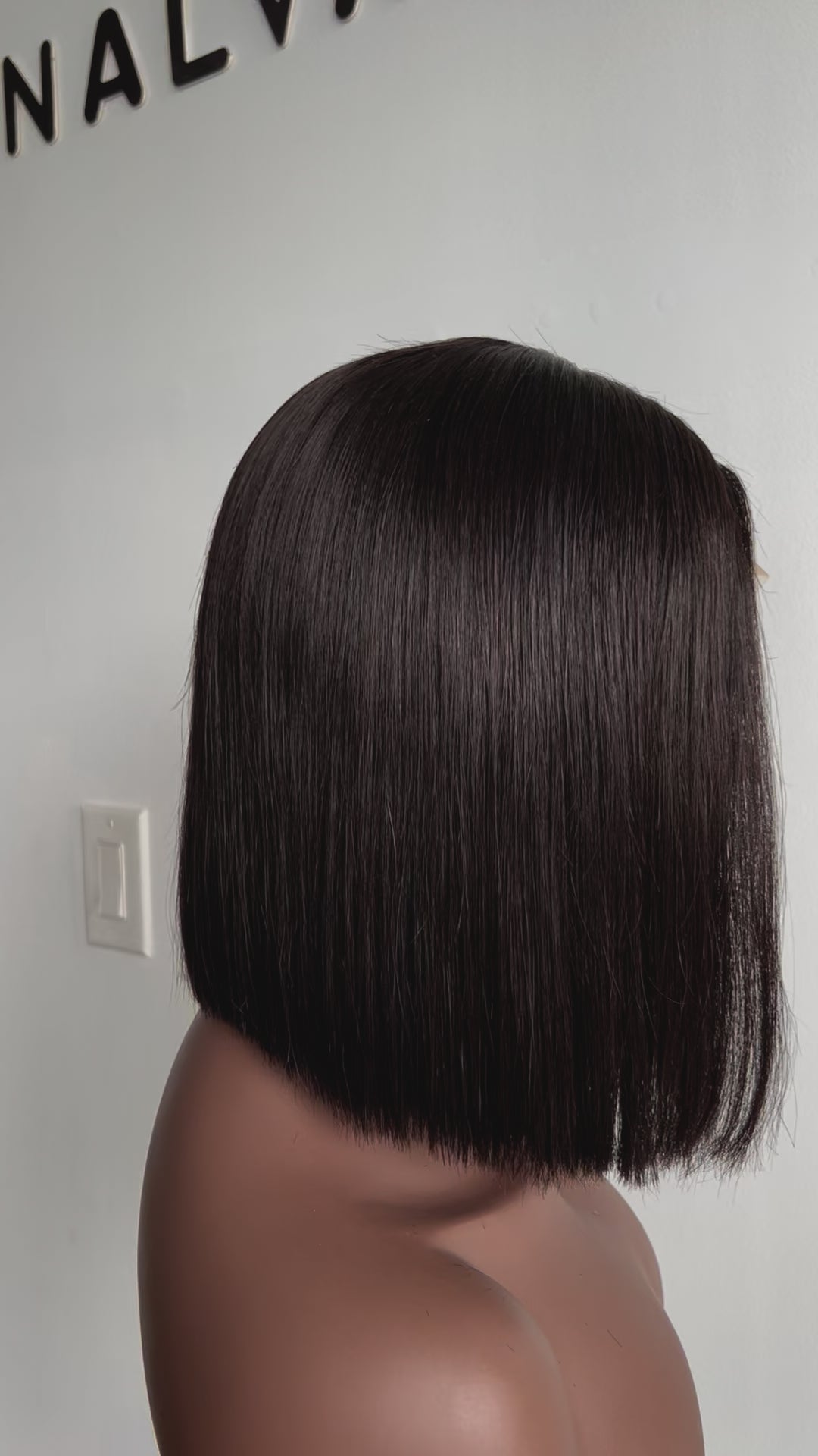 Luxury Bob Lace Front wig crafted with premium virgin human hair. Light weight and beginner friendly. Details are 12” inches, Natural Dark Brown Hair Lace Closure, 180% Density. Mississauga, Ontario