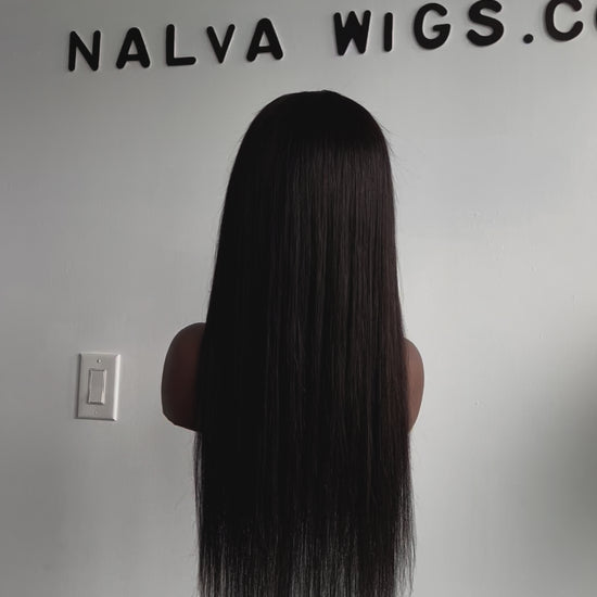 Luxury Lace Front wig made with single donor human hair. Light weight and beginner friendly. Details are 22” inches, Natural Dark Brown Hair Lace Closure, 180% Density. Mississauga, Ontario