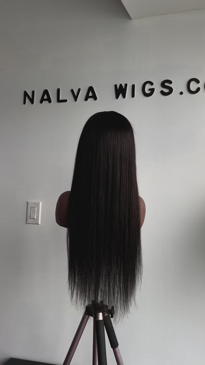 Luxury Lace Front wig made with single donor human hair. Light weight and beginner friendly. Details are 22” inches, Natural Dark Brown Hair Lace Closure, 180% Density. Mississauga, Ontario