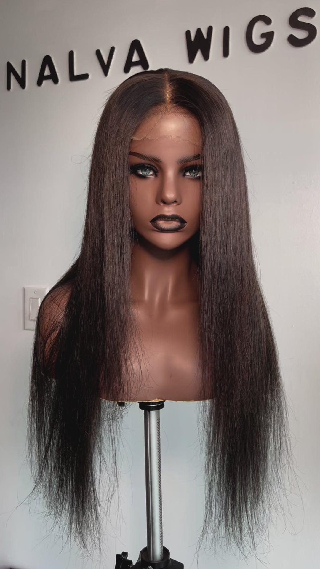 Luxury Lace Front wig made with single donor human hair. Light weight and beginner friendly. Details are 22” inches, Natural Dark Brown Hair Lace Closure, 180% Density. Mississauga, Ontario