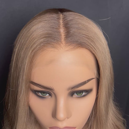 Light Brown Human Hair HD Lace Frontal Wig with Blonde Baby Highlights | HD Lace Frontal | Medical Wig, Alopecia Wigs, Breathable Wigs, Custom Bespoke wig, Short and Beginner Friendly | Winnipeg, Manitoba, Canada. | Winnipeg Wig shop. Synthetic Wig