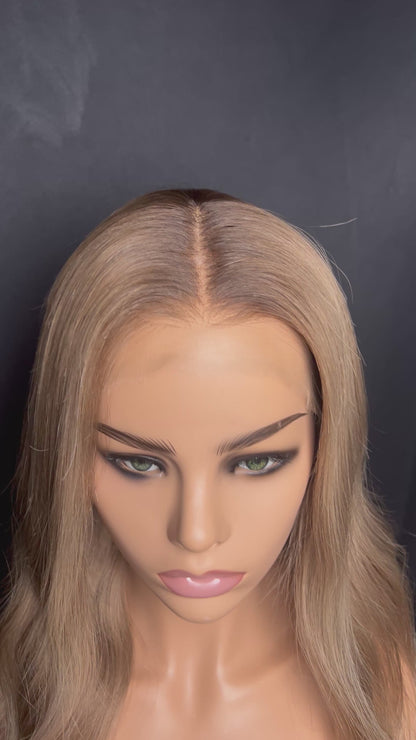 Light Brown Human Hair HD Lace Frontal Wig with Blonde Baby Highlights | HD Lace Frontal | Medical Wig, Alopecia Wigs, Breathable Wigs, Custom Bespoke wig, Short and Beginner Friendly | Winnipeg, Manitoba, Canada. | Winnipeg Wig shop. Synthetic Wig