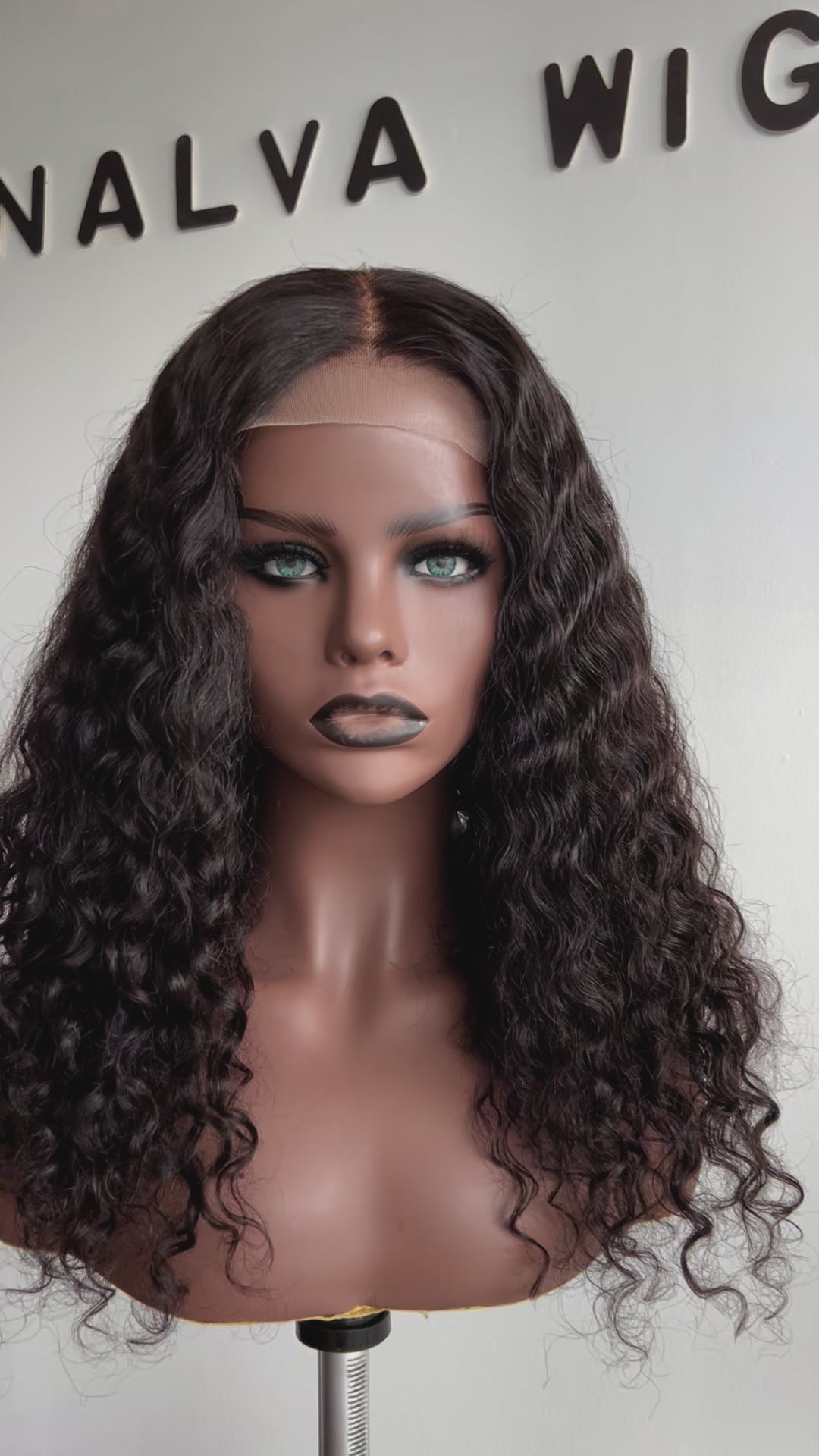 Luxury Curly Lace Front wig crafted with virgin human hair. Light weight and beginner friendly. Details are 18” inches, Natural Dark Brown Hair Lace Closure, 180% Density. Mississauga, Ontario