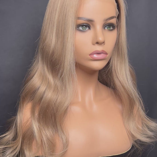 Light Brown Human Hair HD Lace Frontal Wig with Blonde Baby Highlights | HD Lace Frontal | Medical Wig, Alopecia Wigs, Breathable Wigs, Custom Bespoke wig, Short and Beginner Friendly | Winnipeg, Manitoba, Canada. | Winnipeg Wig shop. Synthetic Wig