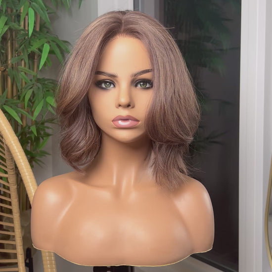 Light Brown Human Hair HD Lace Frontal Wig with Blonde Baby Highlights | HD Lace Frontal | Medical Wig, Alopecia Wigs, Breathable Wigs, Custom Bespoke wig, Short and Beginner Friendly | Winnipeg, Manitoba, Canada. | Winnipeg Wig shop.