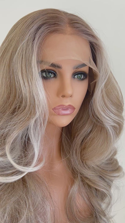 Light Brown Human Hair HD Lace Frontal Wig with Blonde Baby Highlights | HD Lace Frontal | Medical Wig, Alopecia Wigs, Breathable Wigs, Custom Bespoke wig, Short and Beginner Friendly | Winnipeg, Manitoba, Canada. | Winnipeg Wig shop. Synthetic Wig