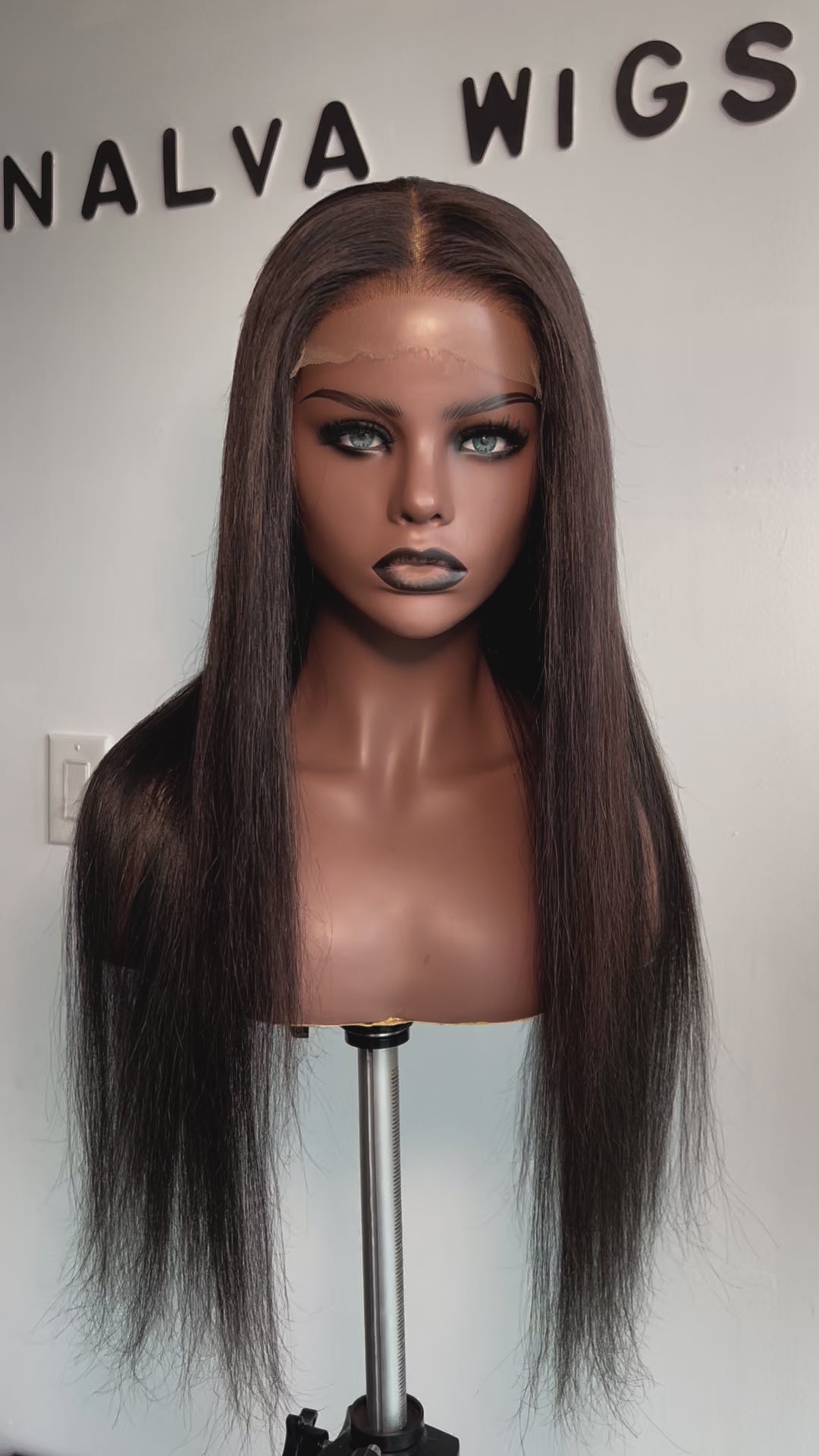 Luxury Lace Front wig made with single donor human hair. Light weight and beginner friendly. Details are 22” inches, Natural Dark Brown Hair Lace Closure, 180% Density. Mississauga, Ontario