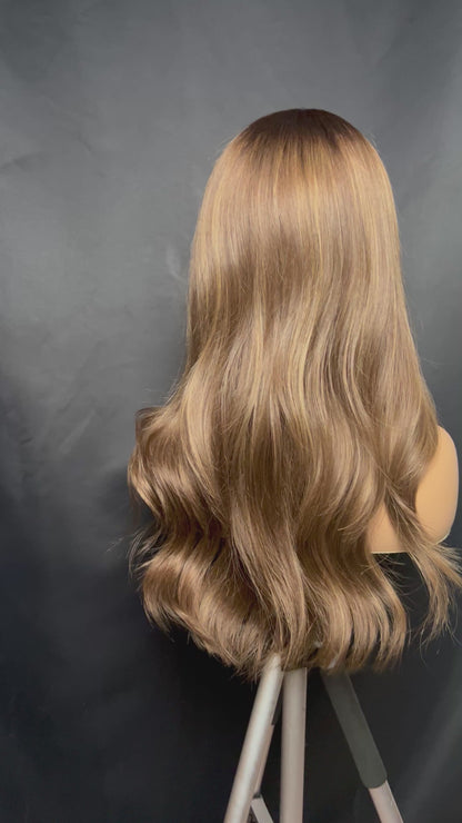 Light Brown Human Hair HD Lace Frontal Wig with Blonde Baby Highlights | HD Lace Frontal | Medical Wig, Alopecia Wigs, Breathable Wigs, Custom Bespoke wig, Short and Beginner Friendly | Winnipeg, Manitoba, Canada. | Winnipeg Wig shop. Synthetic Wig