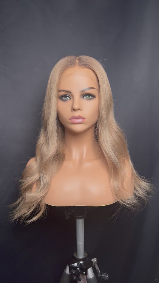 Light Brown Human Hair HD Lace Frontal Wig with Blonde Baby Highlights | HD Lace Frontal | Medical Wig, Alopecia Wigs, Breathable Wigs, Custom Bespoke wig, Short and Beginner Friendly | Winnipeg, Manitoba, Canada. | Winnipeg Wig shop. Synthetic Wig